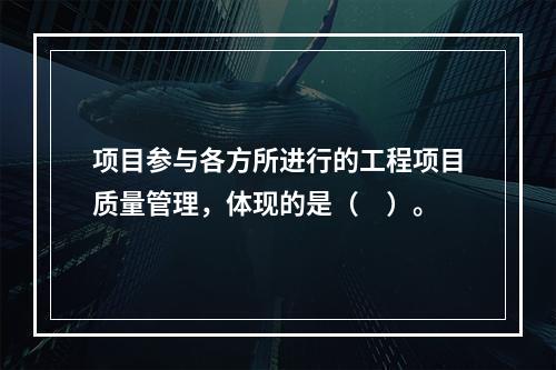 项目参与各方所进行的工程项目质量管理，体现的是（　）。