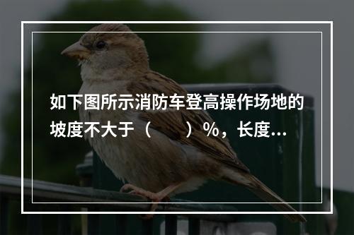 如下图所示消防车登高操作场地的坡度不大于（  ）％，长度和宽