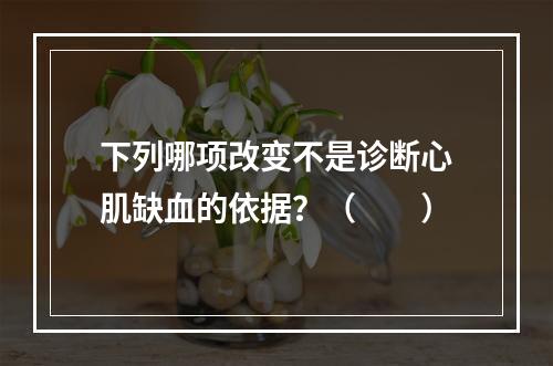 下列哪项改变不是诊断心肌缺血的依据？（　　）