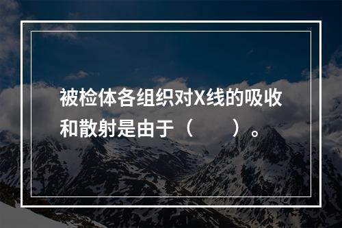 被检体各组织对X线的吸收和散射是由于（　　）。