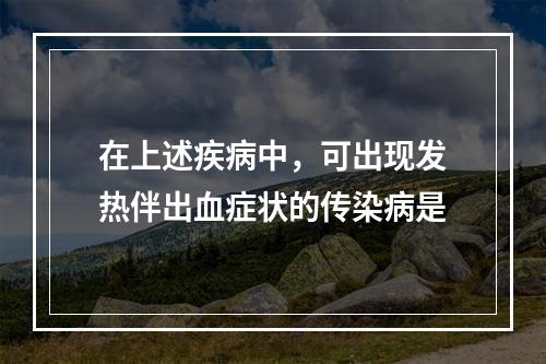 在上述疾病中，可出现发热伴出血症状的传染病是