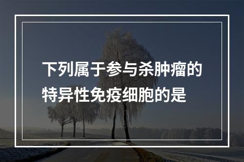 下列属于参与杀肿瘤的特异性免疫细胞的是