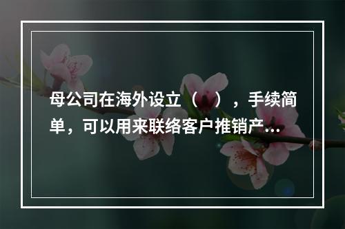 母公司在海外设立（　），手续简单，可以用来联络客户推销产品，