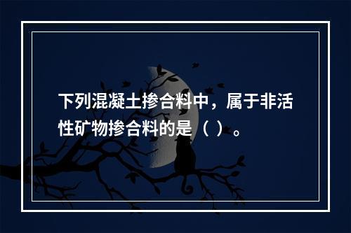 下列混凝土掺合料中，属于非活性矿物掺合料的是（  ）。