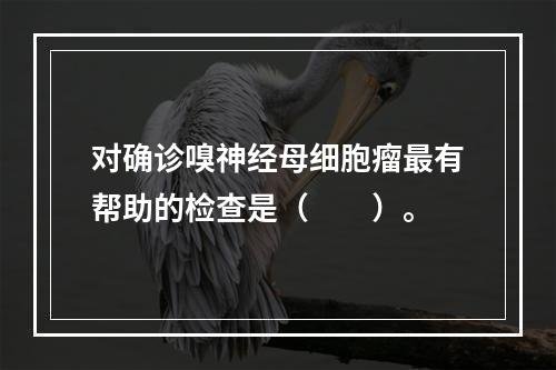 对确诊嗅神经母细胞瘤最有帮助的检查是（　　）。