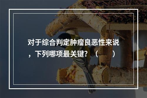 对于综合判定肿瘤良恶性来说，下列哪项最关键？（　　）