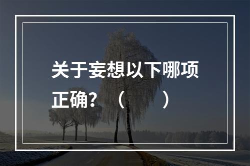 关于妄想以下哪项正确？（　　）