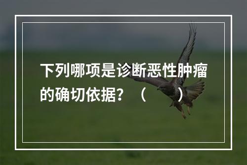 下列哪项是诊断恶性肿瘤的确切依据？（　　）