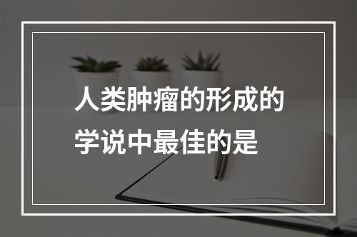 人类肿瘤的形成的学说中最佳的是