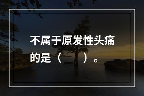 不属于原发性头痛的是（　　）。