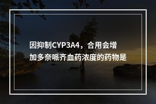 因抑制CYP3A4，合用会增加多奈哌齐血药浓度的药物是