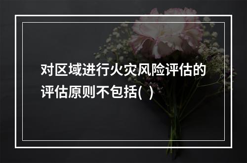 对区域进行火灾风险评估的评估原则不包括(  )