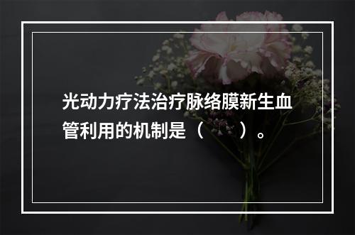 光动力疗法治疗脉络膜新生血管利用的机制是（　　）。