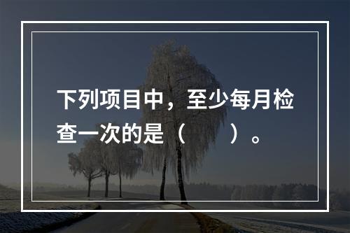 下列项目中，至少每月检查一次的是（  ）。