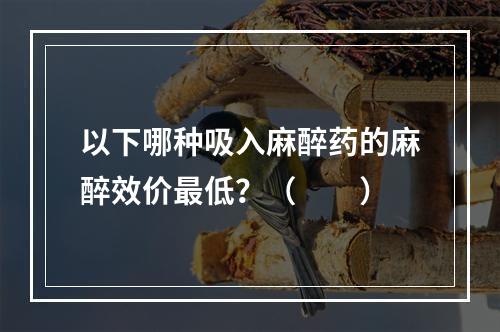 以下哪种吸入麻醉药的麻醉效价最低？（　　）