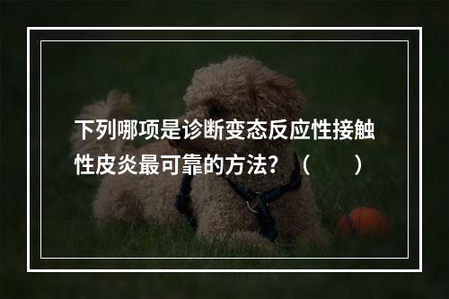 下列哪项是诊断变态反应性接触性皮炎最可靠的方法？（　　）