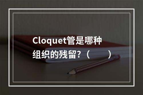 Cloquet管是哪种组织的残留?（　　）