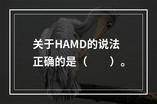 关于HAMD的说法正确的是（　　）。