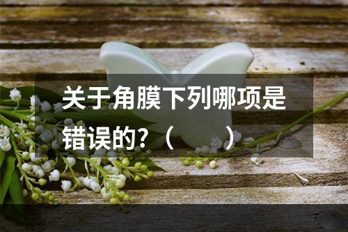 关于角膜下列哪项是错误的?（　　）