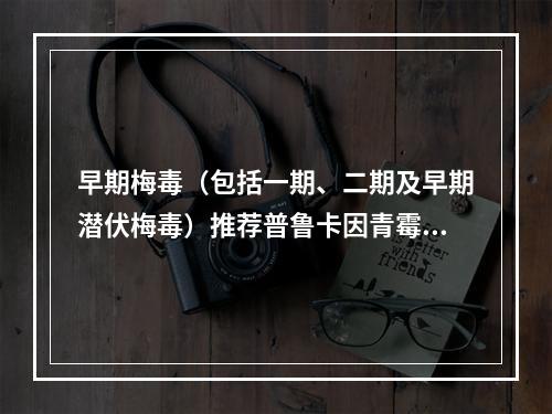 早期梅毒（包括一期、二期及早期潜伏梅毒）推荐普鲁卡因青霉素G