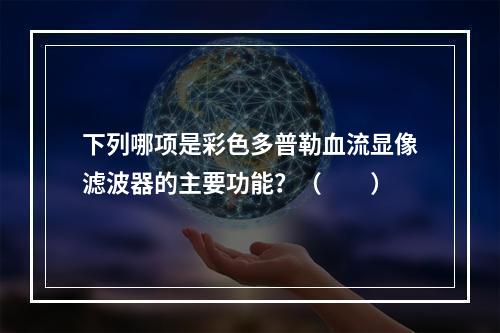 下列哪项是彩色多普勒血流显像滤波器的主要功能？（　　）