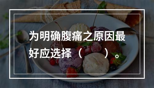 为明确腹痛之原因最好应选择（　　）。