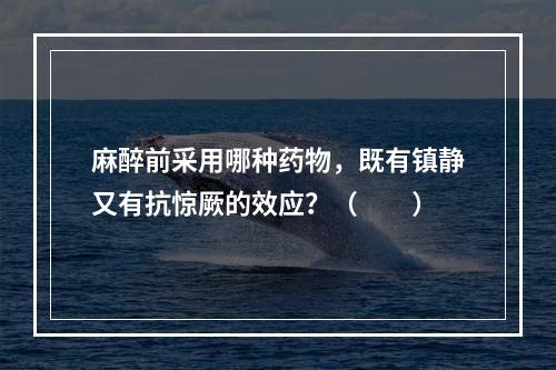 麻醉前采用哪种药物，既有镇静又有抗惊厥的效应？（　　）