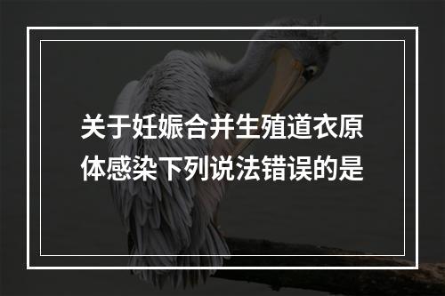 关于妊娠合并生殖道衣原体感染下列说法错误的是