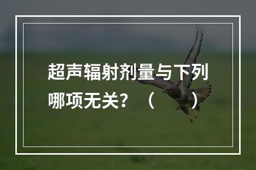 超声辐射剂量与下列哪项无关？（　　）