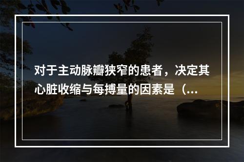 对于主动脉瓣狭窄的患者，决定其心脏收缩与每搏量的因素是（　