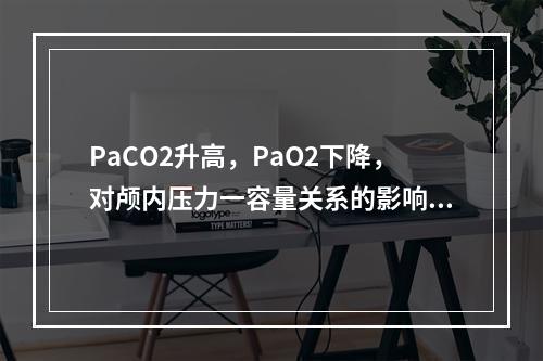 PaCO2升高，PaO2下降，对颅内压力一容量关系的影响为