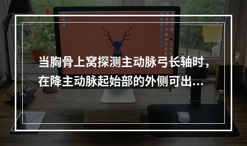 当胸骨上窝探测主动脉弓长轴时，在降主动脉起始部的外侧可出现