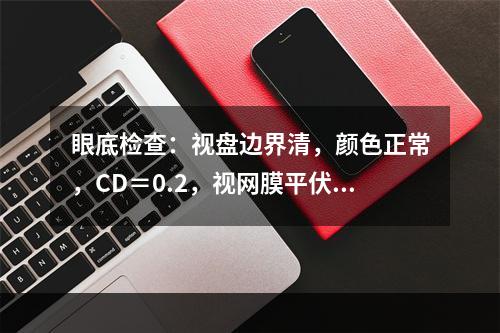 眼底检查：视盘边界清，颜色正常，CD＝0.2，视网膜平伏，黄