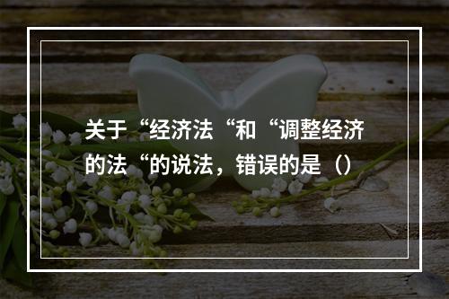 关于“经济法“和“调整经济的法“的说法，错误的是（）