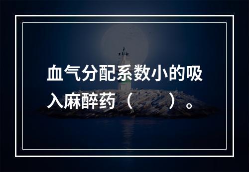 血气分配系数小的吸入麻醉药（　　）。