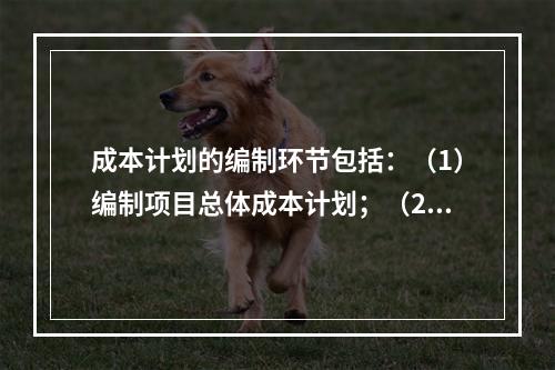 成本计划的编制环节包括：（1）编制项目总体成本计划；（2）确