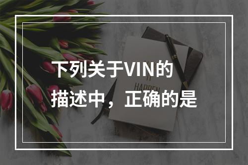 下列关于VIN的描述中，正确的是