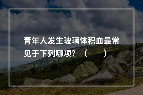 青年人发生玻璃体积血最常见于下列哪项？（　　）