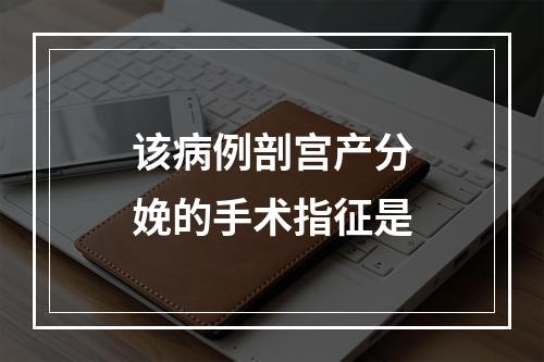 该病例剖宫产分娩的手术指征是