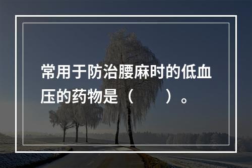 常用于防治腰麻时的低血压的药物是（　　）。