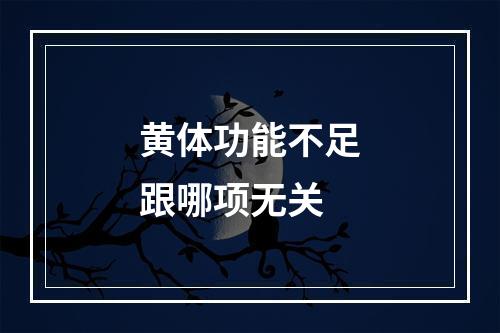 黄体功能不足跟哪项无关