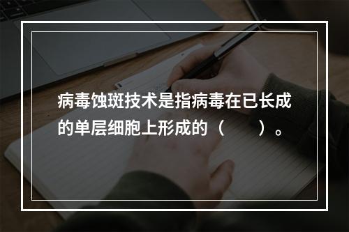 病毒蚀斑技术是指病毒在已长成的单层细胞上形成的（　　）。