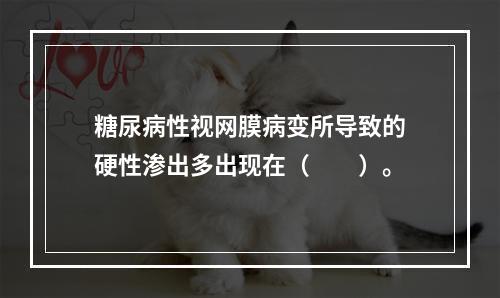 糖尿病性视网膜病变所导致的硬性渗出多出现在（　　）。