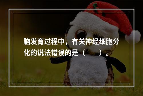 脑发育过程中，有关神经细胞分化的说法错误的是（　　）。