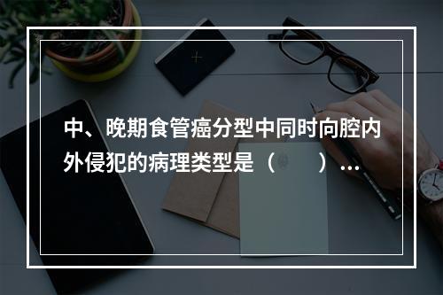 中、晚期食管癌分型中同时向腔内外侵犯的病理类型是（　　）。