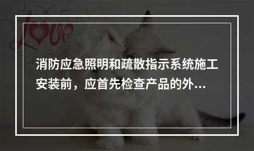 消防应急照明和疏散指示系统施工安装前，应首先检查产品的外包装