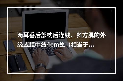 两耳垂后部枕后连线、斜方肌的外缘或距中线4cm处（相当于风