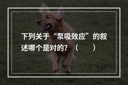 下列关于“泵吸效应”的叙述哪个是对的？（　　）