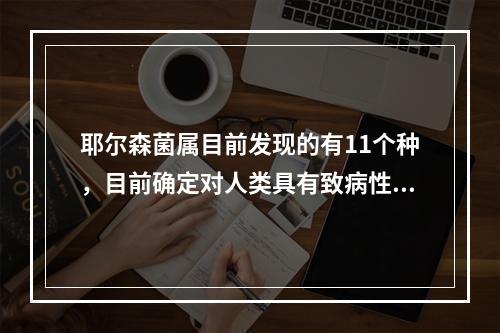 耶尔森菌属目前发现的有11个种，目前确定对人类具有致病性的