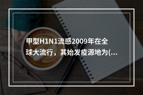 甲型H1N1流感2009年在全球大流行，其始发疫源地为()。